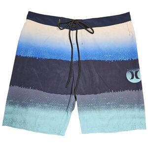Hurley Boardshorts Men 34 Blue Gray Stripe Quick Dry‎ Lightweight Surf Beach